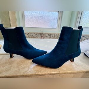 Juicy Couture blue mid ankle boots, Size 10. Never worn.